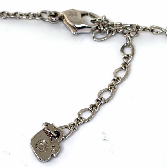 Vintage Swarovski Silver Tone Modern Austria Crystal Petite Hoop Chain Necklace - Picture 6 of 12